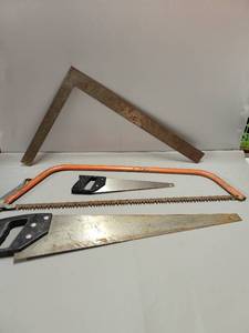lot 232 image: Assorted Hand Saws and a Square