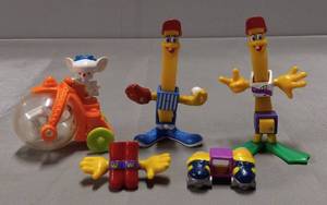 lot 248 image: McDonalds Collectables, 1990 French Fry Benders & 1994 Pinky and the Brain, (12 of 14 Pieces Shown-Duplicates)