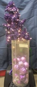 lot 269 image: 4 Purple Tree Lights Work, and Decorations