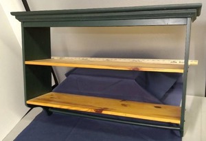 lot 271 image: 29 X 21 Green Wood Wall Shelf