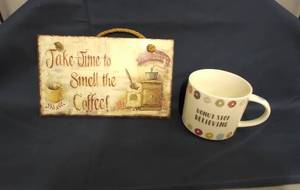 lot 275 image: Coffee Wall Hanging and Coffee Mug