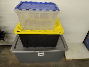 lot 336 image: 3 Large Storage Containers Including Tuff Box 27 Gallon