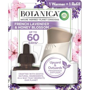 lot 25109 image: Botanica by Air Wick Plug in Scented Oil Starter Kit (Warmer  1 Refill), French Lavender and Honey Blossom, Natural Ingredients, Essential Oils, Air Freshener