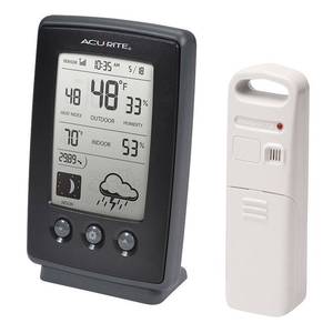 lot 25142 image: AcuRite 00829 Wireless Weather Station with Forecast, Temperature, Clock, Moon Phase