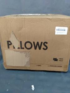 lot 25249 image: PUREDOWN NATURAL GOOSE DOWNPROOF QUEEN SET OF 2 PILLOWS