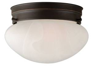 lot 25278 image: Design House 514547 Millbridge Traditional 1-Light Indoor Flush Mount Ceiling Light Dimmable Alabaster Glass for Bedroom Dining Room Kitchen, Oil Rubbed Bronze