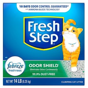 lot 25048 image: Fresh Step Odor Shield Scented Litter with the Power of Febreze, Clumping Cat Litter, 14 lb