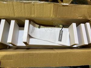 lot 25057 image: AMADA HOMEFURNISHING White Floating Shelves U-Shaped, Wall Shelf 3 Sizes for Bedroom, Bathroom, Living Room, Kitchen, AMFS13-W