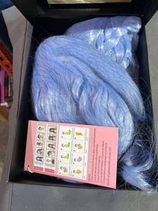 lot 25318 image: Angelaicos Womens 70cm Lolita Fluffy Wavy Party Sexy Hair Full Wig Long (Light Blue)