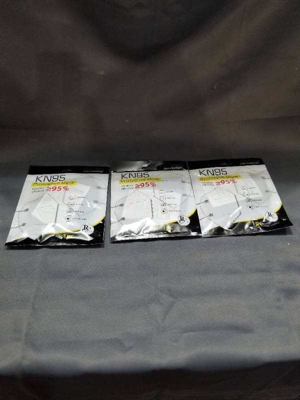 lot 90100 image: 3 KN95 PROTECTIVE MASK NON-MEDICAL