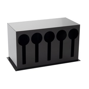 lot 35454 image: Mind Reader 5 Compartment Plastic Utensil Dispenser, Cutlery Organizer, Plasticware Sorter for Restaurant, Diner, Picnics