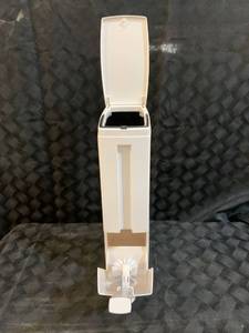 lot 35576 image: Slim Acrylic Waste Basket with Toilet Brush for Bathroom - White