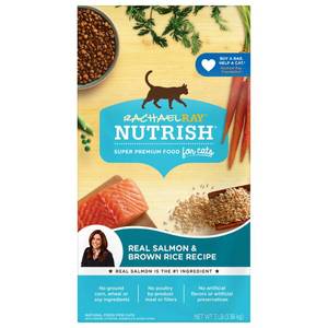 lot 35587 image: Rachael Ray Nutrish Natural Dry Cat Food, Salmon & Brown Rice Recipe, 3 lbs
