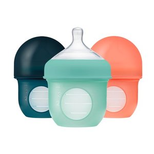 lot 35590 image: Boon� NURSH� Reusable Silicone Pouch Bottles - 4oz - Mint (3pk)