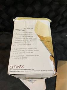 lot 35602 image: Chemex - Prefolded - Cone Shaped Non-Bleached Coffee Filters