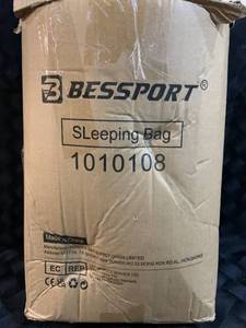 lot 35663 image: Bessport - Sleeping Bag - BlueBrown Plaid
