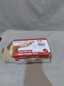 lot 35737 image: EDI VINYL GLOVES CLEAR POWDER FREE, 100COUNT, SIZEMED