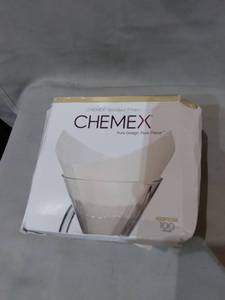 lot 35741 image: CHEMEX, NON-BLEACH BONDED CONE COFFEE FILTERS, 100CT