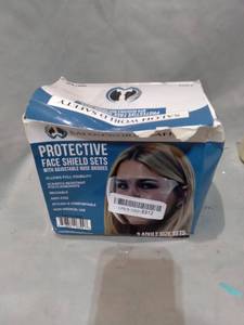 lot 35772 image: DALON WORLD SAFETY PROTECTIVE FACE SHIELD SETS W ADJUSTABLE NOSE BRIDGES, NON-MEDICAL USE