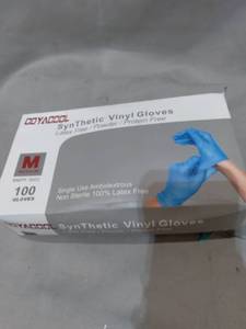 lot 35781 image: COYACOOL SYNTHETIC VINYL GLOVES, LATEX FREE POWDE4PROTEIN FREE, 100CT