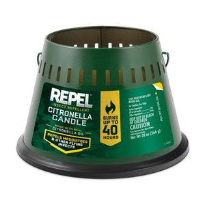 lot 35782 image: Repel Insect Repellent Triple Wick Citronella Candle, Green