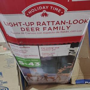 lot 44215 image: HOLIDAY TIME LIGHT UP RATTAN LOOK DEER FAMILY