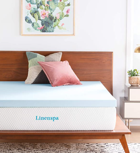 lot 35498 image: LINENSPA 3 Inch Gel Infused Memory Foam Twin Mattress Topper