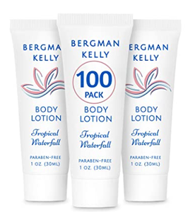 lot 35508 image: Bergman Kelly 1 Fl Oz Travel Size Lotion, Tropical Waterfall Scent 100 Pack