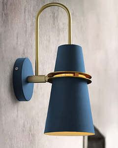 lot 35551 image: Golden Light Inc. - Blue Metal ShadeBrass - WallDesk Lamp