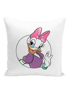 lot 2789 image: Daisy Duck Printed Decorative Pillow Cover PurplePinkWhite 18x18 varies from stock photo
