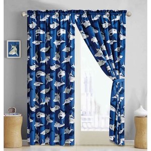 lot 2816 image: All American Collection Childrens Curtain Set (Curtain Set, Shark