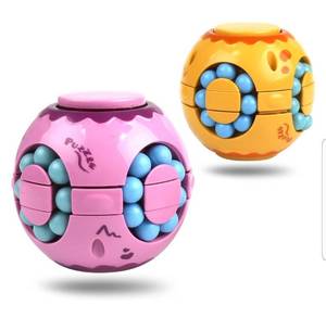lot 5629 image: Sensory Rotating Magic Beans Puzzle Ball Fidget Toy Set, Special Autism Needs Stress Reliever Relief Sensory Fidget Toys Anti Anxiety for Kids Adults (PRODUCT IS ORANGE (1))