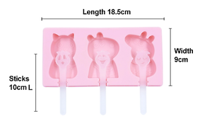 lot 5705 image: Peppa Pig Silicone Popsicle Mold Ice Cream Maker with 3pcs sticks Pink