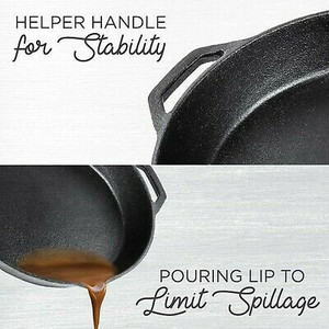 lot 5724 image: Pre-Seasoned Cast Iron Skillet 12.5 Inch by Fresh Australian Kitchen Oven