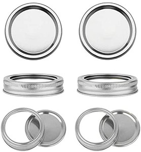 lot 5725 image: 24 Set-Regular Mouth Canning Lids,Canning Supplies, Wide Mouth Canning Lids and Rings ar Lids and Bands for Canning Food, Jams, Fruits, DIY Decorations