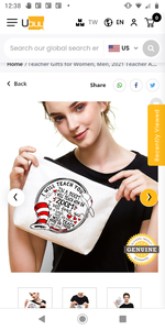 lot 5740 image: Teacher Appreciation Gifts Teacher Supplies for Classroom Best Teacher Gift Funny Canvas Makeup Bag Cosmetic Bag for Women