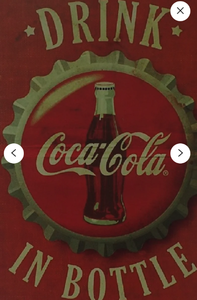 lot 5754 image: Retro Old school Vintage sign, Drink Coke in bottle sign, Motor Sign