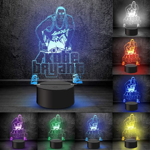 lot 5762 image: Basketball Night Light 3D Illusion Lamp Bedroom Decorations 7 Color Changing USB Kobe Basketball Lovers Idea Gift for Kids Boys Birthday Christmas
