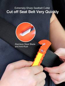 lot 5765 image: Car Window Breaker and Seatbelt Cutter, Car Emergency Escape Tool with Glass Breaker Seat Belt Cutter, 2-in-1 Car Safety Hammer, Premium Carbon Steel Automotive Life Rescue Tools Kit, 2 pack