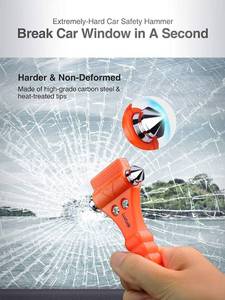lot 5766 image: Car Window Breaker and Seatbelt Cutter, Car Emergency Escape Tool with Glass Breaker Seat Belt Cutter, 2-in-1 Car Safety Hammer, Premium Carbon Steel Automotive Life Rescue Tools Kit, 2