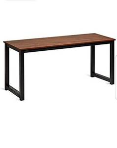 lot 6005 image: DECOHOLIC Modern Computer Desk, Office Desk, Desk, Desk, Desk, Desk, Desk, for Office, Home, with Leg Bars, Industrial Style, Sandalwood Board, Black Leg