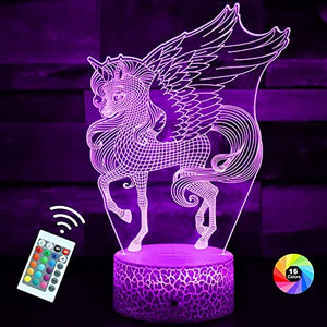 lot 6008 image: Unicorn Gifts Unicorn Night Light Toys 16 Colors Changing Dimmable Lamp Unicorn Toys 1 2 3 4 5 6 7 8 9 years Kids Birthday Gifts
