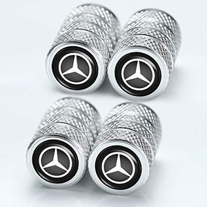 lot 6016 image: Metal Car Wheel Tire Valve Stem Caps with a Keychain Keyring Suit for Mercedes Benz All Models Car Tire Valve Stem Caps Key Chain Accessoies (PRODUCT IS BLACK NOT GREY)