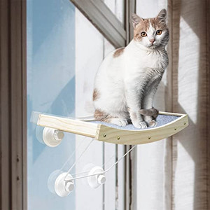 lot 6056 image: Cat Window Perch Hammock, Hanging cat Bed Window seat with Strong Suction Cup,cat beds & Furniture Stuff for Indoor Cats.Able to Bear The Weight of More Than 40Ib,cat Supplies Accessories
