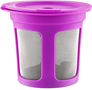 lot 6061 image: Reusable Cups for Keurig K-Cup 2.0, 1.0 Coffee Maker, Refillable Filter Pods - Pack of 4 (Purple & Black