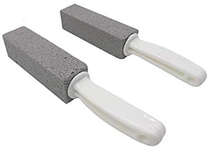 lot 6062 image: Toilet Bowl Pumice Cleaning Stone with Handle - Sturdy, High Density, Rust Grill Griddle Cleaner for KitchenBathPoolSpaHousehold Cleaning 2 Pack