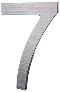 lot 6064 image: 6 Inch Modern House Numbers- Premium Aluminum Floating Home Address Number with Exquisite Drawing Process, Silver, Number 7