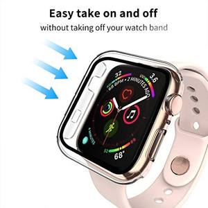lot 6079 image: Smiling Case Compatible with Apple Watch Series 3 & Series 2 42mm with Built in Tempered Glass Screen Protector-All Around Hard PC Case Overall Protective Cover (Clear