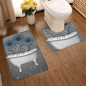 lot 6864 image: Sunflower bath mat in blue gray and gray color