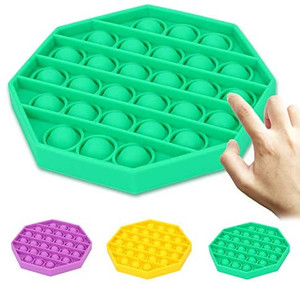 lot 6882 image: Anti-stress pop it bubble toy, childrens anxiety toy, pop it silicone toys for autistic children, adults, with autism or special needs, toys to relieve anxiety, ADHD (green octagon)